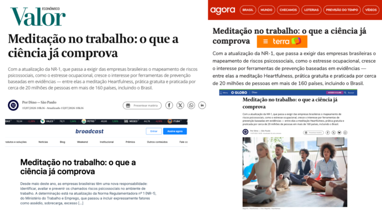 Heartfulness promove meditação no trabalho como pauta da imprensa brasileira